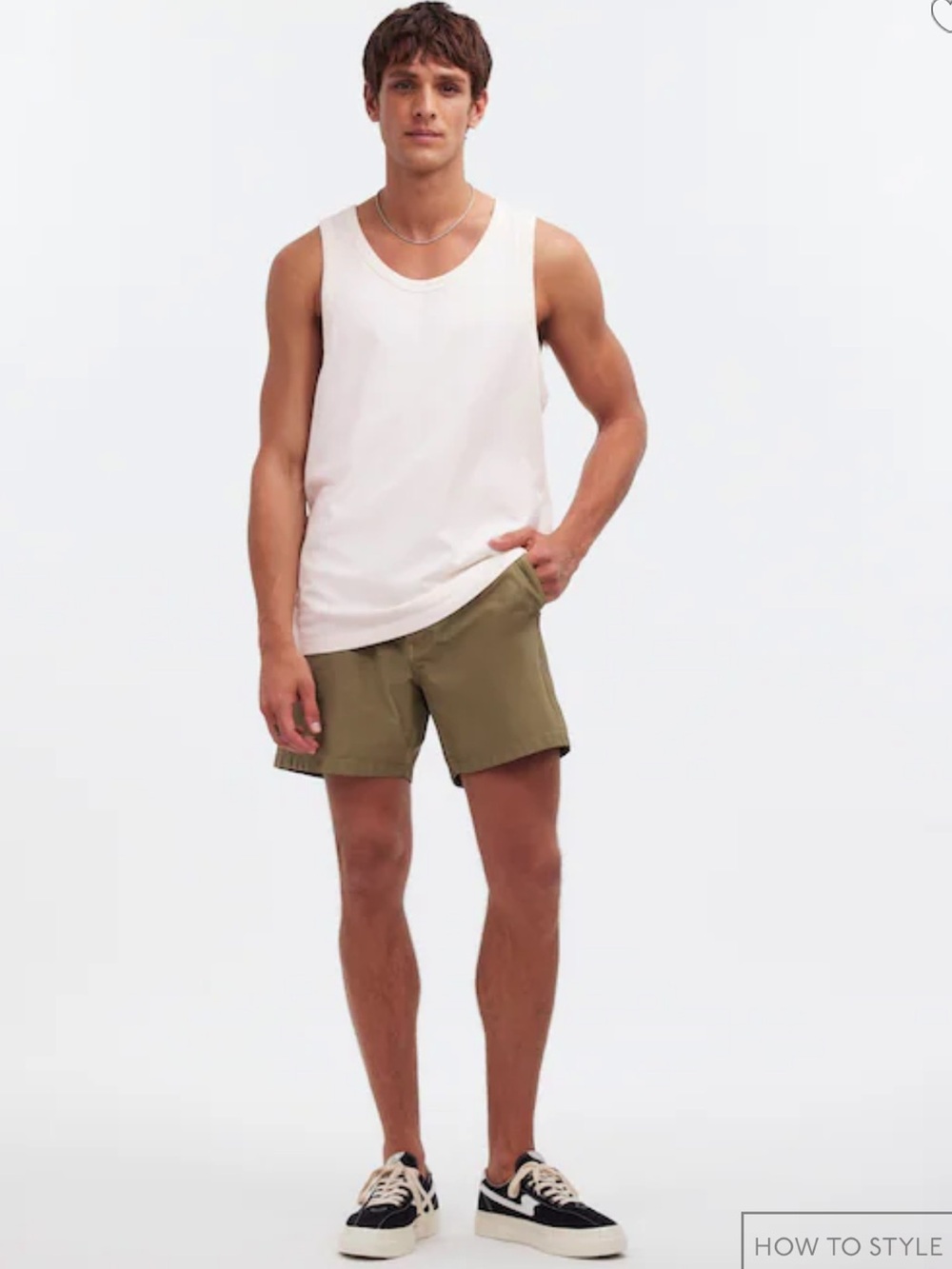 Madewell Allday Tank Men's Off-White Scoop Neck Tank